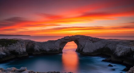 Sunset Archway: A Breathtaking Coastal Scene