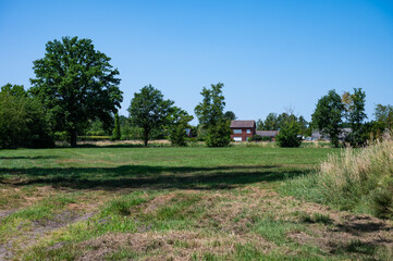 Brick stone residential house at the Flemish countryside in Heist Op Den Berg, Antwerp Province,...