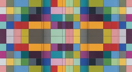 Abstract Arrangement of Colorful Rectangular Tiles Pattern