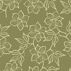 textile design with beautiful silhouette flowers pattern image