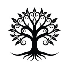 Obraz premium Abstract tree of life logo vector illustration spiritual design Vector illustration