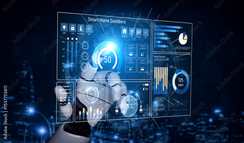 Poster ai helps smart homes by analyzing data, predicting energy use, adjusting temperature, and automating