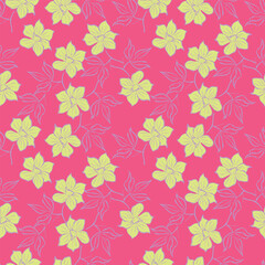 Seamless floral lily pattern design. Exotic lilium flower print