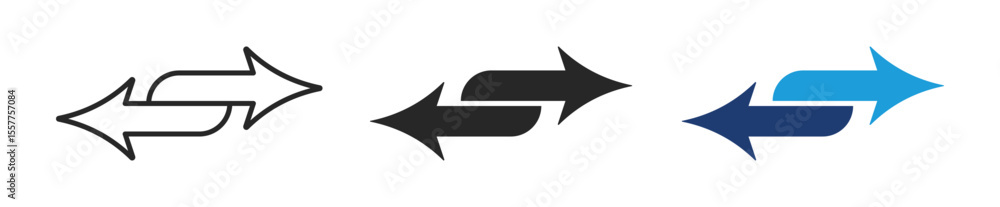 Poster double arrow icons in four direction set. double arrow icon
