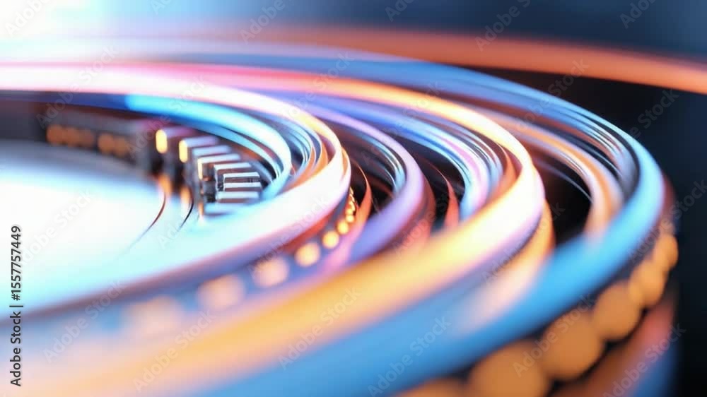 Poster abstract digital fiber optic: a mesmerizing display of swirling fiber optic cables, rendered in a dy