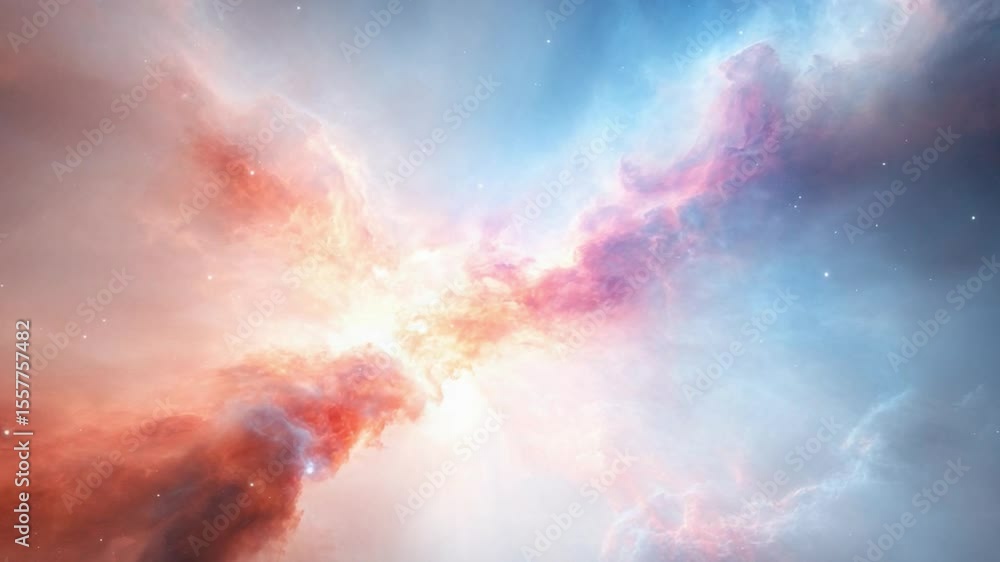 Poster celestial canvas: an entrancing depiction of a nebula in the cosmos, exhibiting a symphony of colors