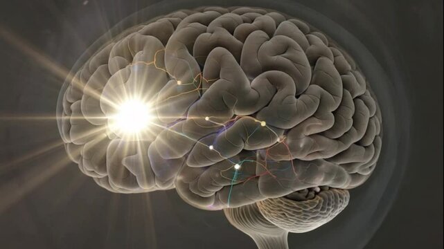Eureka Moment: Brain Lights Up with a New Idea, Symbolizing Creativity and Innovation

