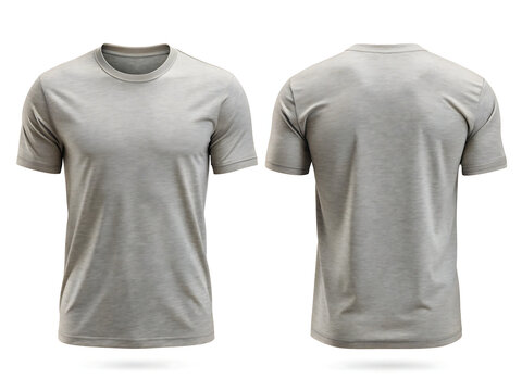 A gray tshirt mockup isolated on white background