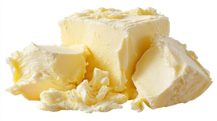 Fresh creamy butter isolated on plain white background