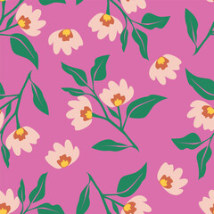 Seamless floral lily pattern design. Exotic lilium flower print