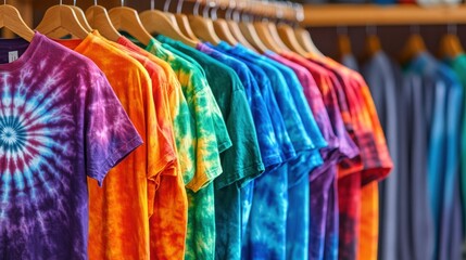 Obraz premium An Assortment Of Tie-Dye T-Shirts