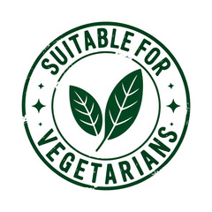 suitable for vegetarians green seal badge, vegetarian ok, isolated PNG