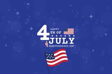 Vibrant 4th of July Celebration with Stars and American Flag
