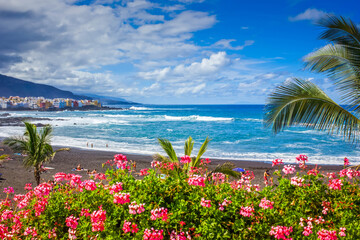 beach playa Jardin, Tenerife, Spain © neirfy