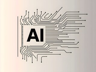 Abstract AI Circuit Board Technology Design Concept