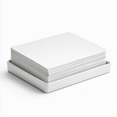 Stack of white paper in a tray