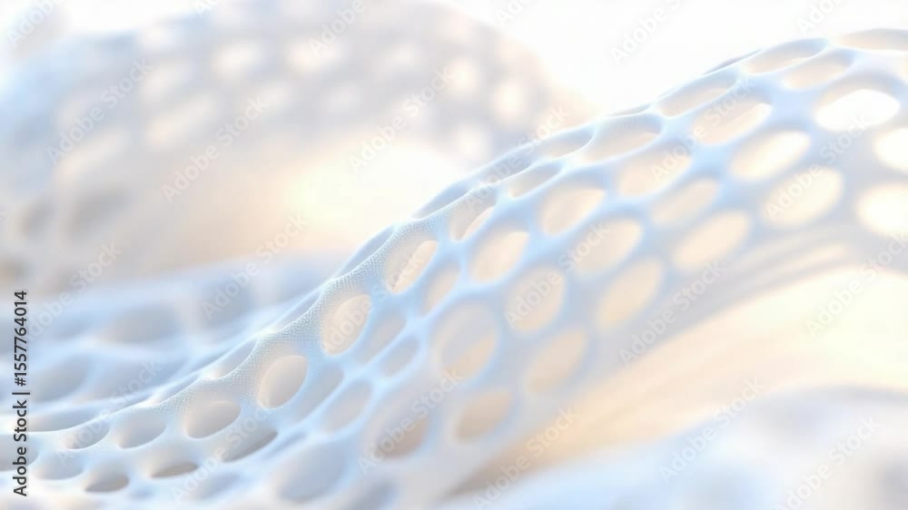 Poster woven fiber structure: a close-up shot shows intricate woven fiber structures and flowing waves.