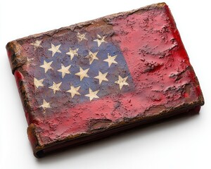 Vintage American flag-emblazoned leather book