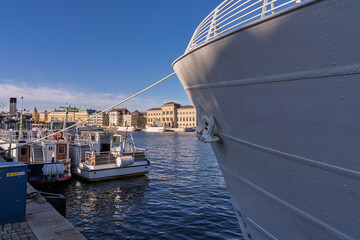Ship moored at Skeppsholmen island in Stockholm