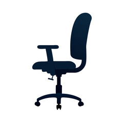 Side view office chair silhouette vector flat illustration design.