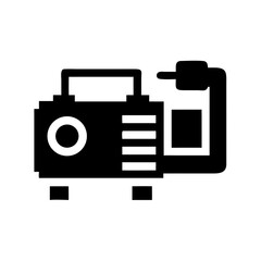 Generator icon black and white flat vector on white background