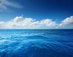 sky and blue ocean water surface landscape