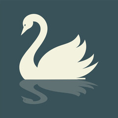 Swan Floating Peacefully On Water Silhouette