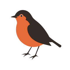 Side View Robin Perched Silhouette