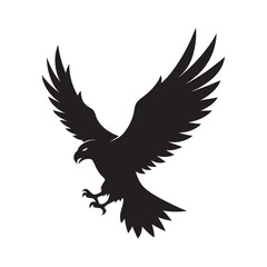 Soaring Eagle With Wide Wings Silhouette