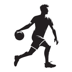 Dynamic Basketball Player Silhouette Vector Art for Sports Enthusiasts