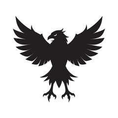 Crow Flying With Spread Wings Silhouette