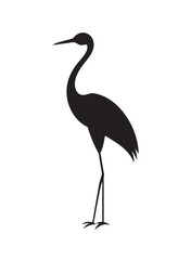 Naklejka premium Crane Standing On One Leg Silhouette