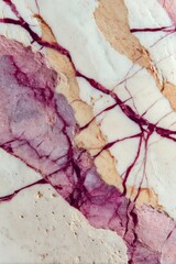 Naklejka premium Calacatta Viola marble texture with rose accents and gold mineral lines