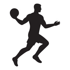 Silhouette Basketball Player Vector Illustration In Action Design Element