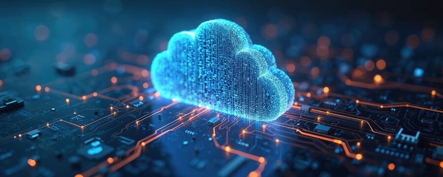 Cloud tech concept with cyber security data protection system. Cyber cloud storage and network connections. Data protection, digital safety, global connection and digital security.