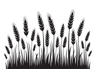 Wheat Field Silhouette Vector Illustration for Agriculture and Harvest Themes