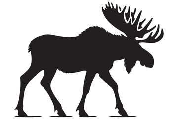 Moose Silhouette Wildlife Illustration Perfect for Nature Enthusiasts
