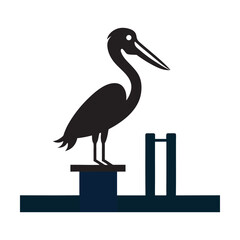 Pelican With Large Beak Silhouette