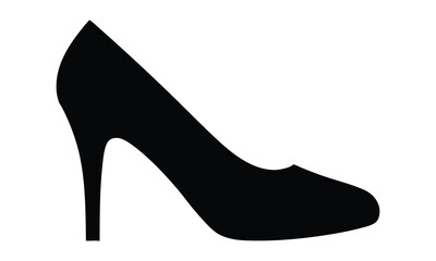 High heel silhouette vector, shoe high heel icon vector 