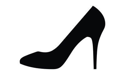 High heel silhouette vector, shoe high heel icon vector 
