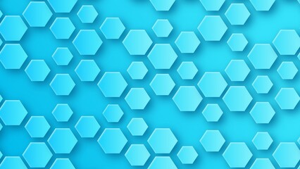 Turquoise hexagonal texture. Abstract geometric background