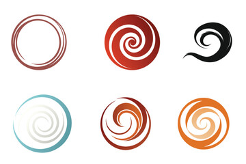 Abstract Swirl Circle Logo Collection in Gradient and Brush Styles