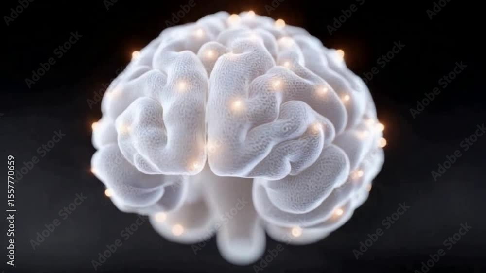 Poster the mind unveiled: a conceptual depiction of the human brain, illuminated to highlight neural connec