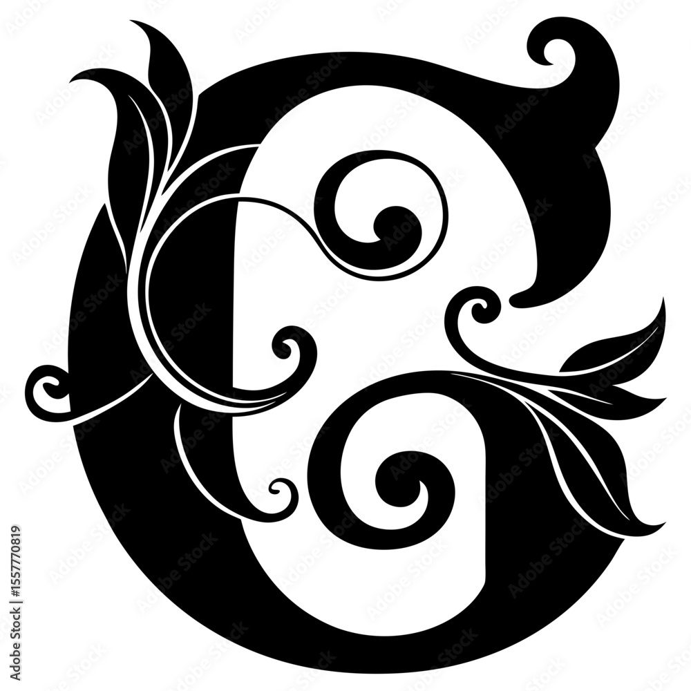 Poster stylized letter 