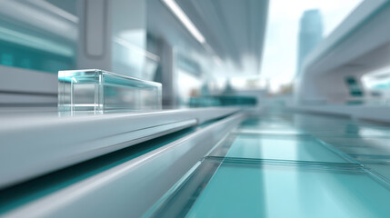 Obraz premium futuristic interface design featuring abstract transparent panels and graphics emphasizing visual harmony