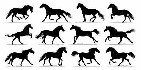 Obraz premium set of horse silhouettes