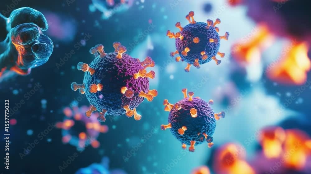 Aufkleber microscopic view of coronavirus: dive into the intricate structure of the coronavirus, a captivating