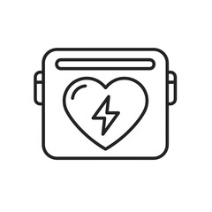 Medical kit with heart symbol and lightning bolt for emergencies  