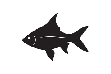 Fototapeta premium Tinfoil Barb fish silhouette.