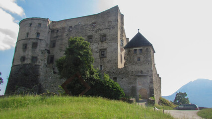 Obraz premium View of the castle of Pergine Valsugana in Trentino, northern Italy, during a sunny summer day